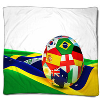 Brazil Soccer Ball Blankets 65844161
