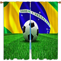 Brazil Soccer Ball Window Curtains 65276313