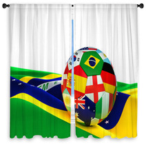 Brazil Soccer Ball Window Curtains 65844161