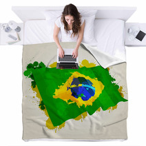 Brazil Splatter Flag Blankets 61126238