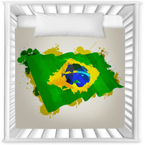 Brazil Splatter Flag Nursery Decor 61126238