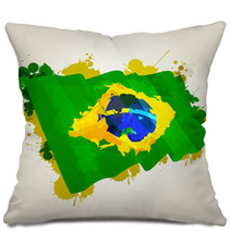 Brazil Splatter Flag Pillows 61126238