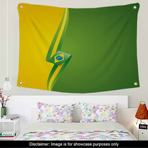Brazilian Left Side Yellow Color Brochure Cover Vector Wall Art 49254298