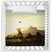 Brazilians Playing Volleyball Rio De Janeiro Brazil Sunset Nursery Decor 61057537