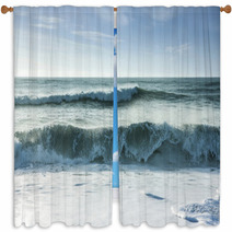 Breaking Ocean Waves Window Curtains 66973908