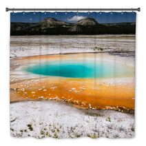 Bright Blue Hot Spring In Yellowstone Bath Decor 73116241