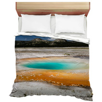 Bright Blue Hot Spring In Yellowstone Bedding 73116241