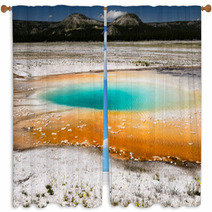 Bright Blue Hot Spring In Yellowstone Window Curtains 73116241