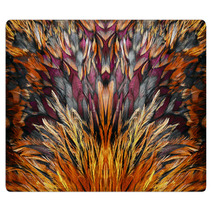 Bright Brown Feather Group Of Some Bird Rugs 78126885