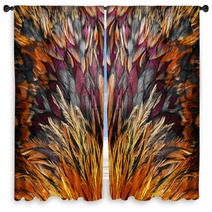 Bright Brown Feather Group Of Some Bird Window Curtains 78126885