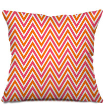 Bright Chevron Red, Orange And White, Vector Pattern. Pillows 37237352