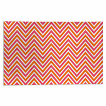 Bright Chevron Red, Orange And White, Vector Pattern. Rugs 37237352