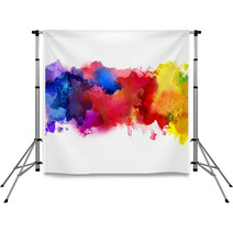 Bright Colorful Watercolor Smoke Stains Digital Art Backdrops 57017326