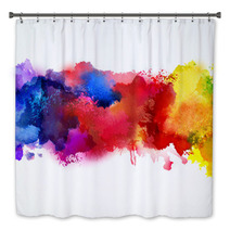 Bright Colorful Watercolor Smoke Stains Digital Art Bath Decor 57017326