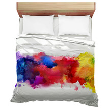 Bright Colorful Watercolor Smoke Stains Digital Art Bedding 57017326