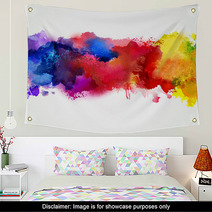 Bright Colorful Watercolor Smoke Stains Digital Art Wall Art 57017326