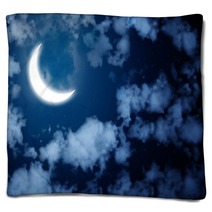 Bright Moon In The Night Sky Blankets 65141645