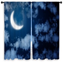 Bright Moon In The Night Sky Window Curtains 65141645