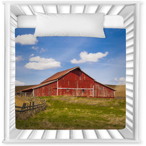 Bright Red Barn And Clear Day Sky Nursery Decor 63649378