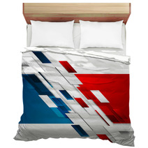Bright Red Blue Tech Corporate Background Bedding 152403122
