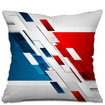 Bright Red Blue Tech Corporate Background Pillows 152403122