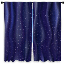 bright stars on the blue folds Window Curtains 51866629