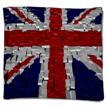 British Flag On Blocks Illustration Blankets 41138994