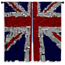 British Flag On Blocks Illustration Window Curtains 41138994