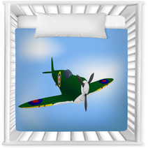 British Green Raf Ww2 Spitfire Nursery Decor 13518247