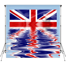 British Union Jack Flag Submerged And Reflecting In Water Backdrops 4800963