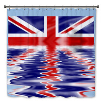 British Union Jack Flag Submerged And Reflecting In Water Bath Decor 4800963