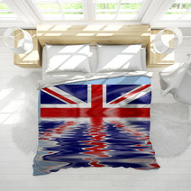 British Union Jack Flag Submerged And Reflecting In Water Bedding 4800963