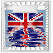 British Union Jack Flag Submerged And Reflecting In Water Nursery Decor 4800963