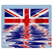 British Union Jack Flag Submerged And Reflecting In Water Rugs 4800963