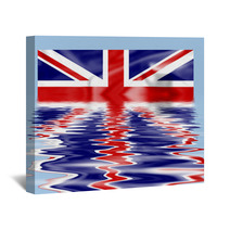 British Union Jack Flag Submerged And Reflecting In Water Wall Art 4800963