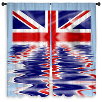 British Union Jack Flag Submerged And Reflecting In Water Window Curtains 4800963