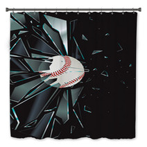 Broken Glass Baseball Bath Decor 21445011
