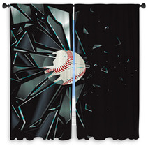 Broken Glass Baseball Window Curtains 21445011