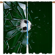 Broken Glass Soccer Ball 2 Window Curtains 21271111