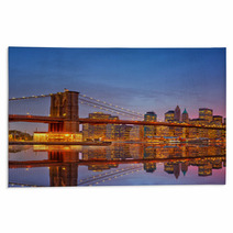 Brooklyn Bridge And Manhattan At Dusk Rugs 70892727