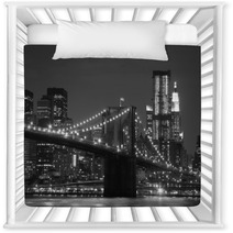 Brooklyn Bridge And Manhattan Skyline At Night Nursery Decor 21277462