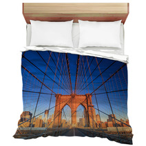 Brooklyn Bridge At Sunset Bedding 61726699