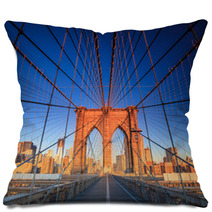 Brooklyn Bridge At Sunset Pillows 61726699