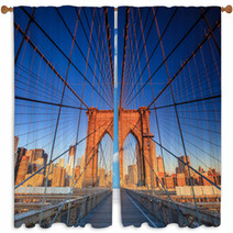 Brooklyn Bridge At Sunset Window Curtains 61726699
