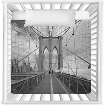 Brooklyn Bridge In New York City Gray Photo Nursery Decor 63324895
