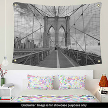 Brooklyn Bridge In New York City Gray Photo Wall Art 63324895