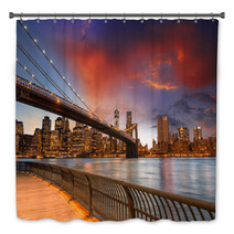 Brooklyn Bridge Park New York City Spectacular Sunset View Of Bath Decor 55014785