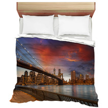 Brooklyn Bridge Park New York City Spectacular Sunset View Of Bedding 55014785