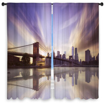 Brooklyn Bridge Sunset Window Curtains 71040359