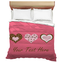 Brown And Pink Hearts Bedding 21598509